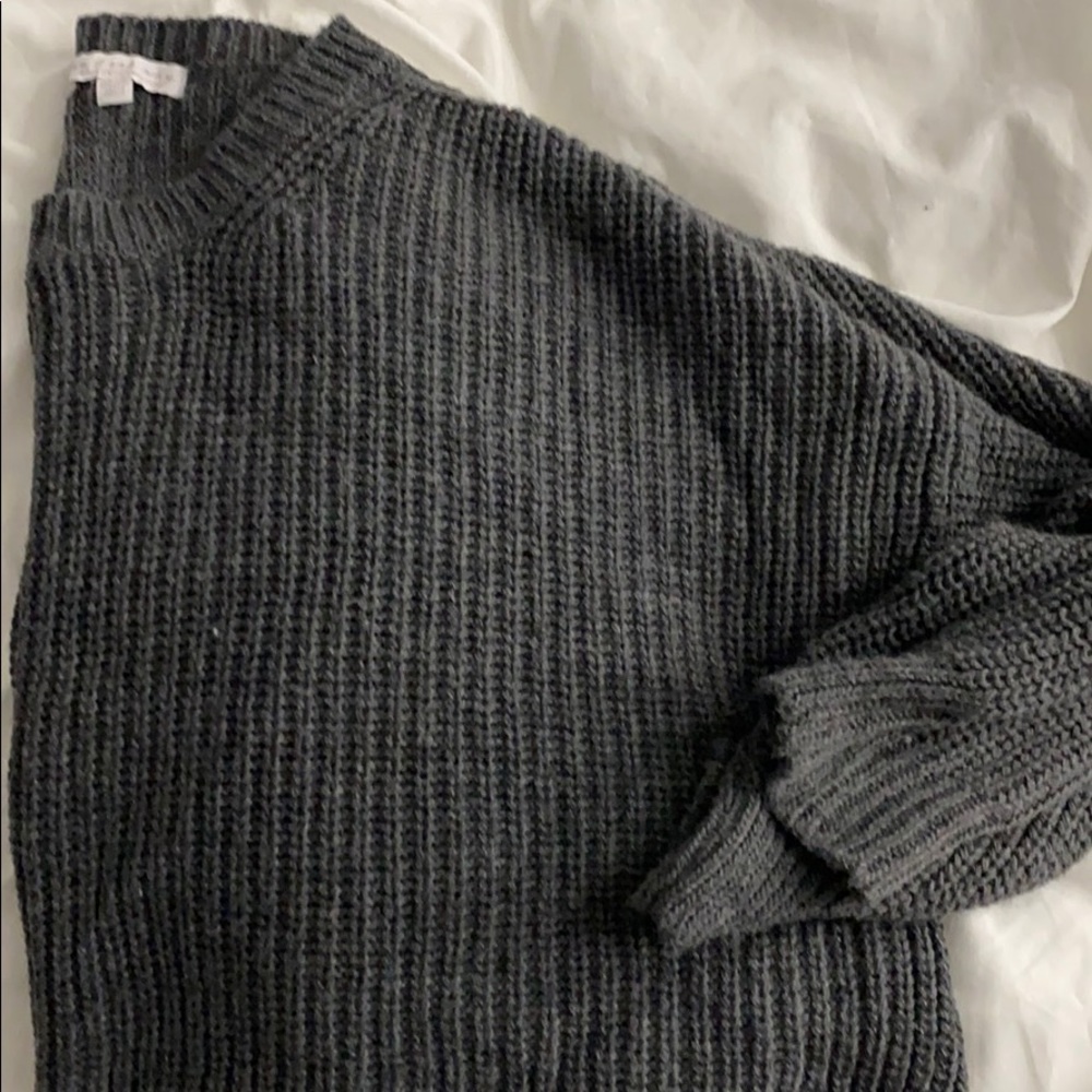 Gray Cropped Sweater